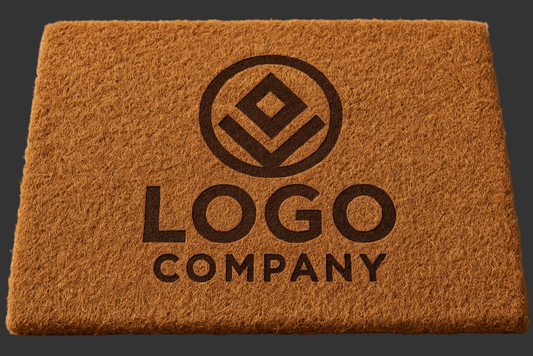 https://www.porticosystems.com/wp-content/uploads/2023/01/PS_ISS_SynCoco_CLM.pdf use this as inspiration and make a photo of a logo mat made of coco coir that looks similar